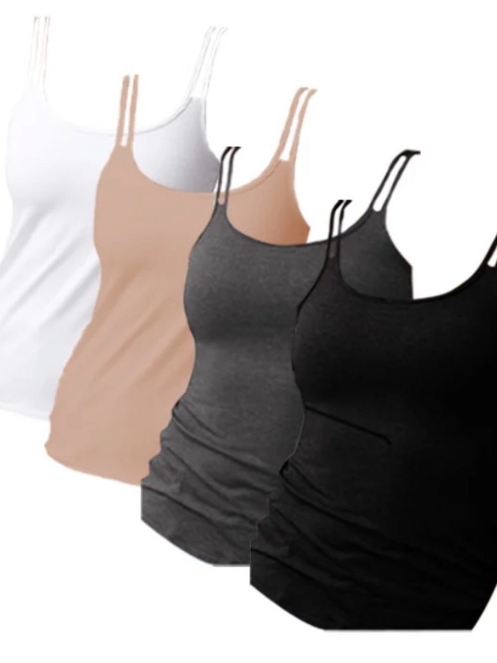 SET OF FOUR Pocketed Slim Fit Camisoles by Amoena for Mastectomy